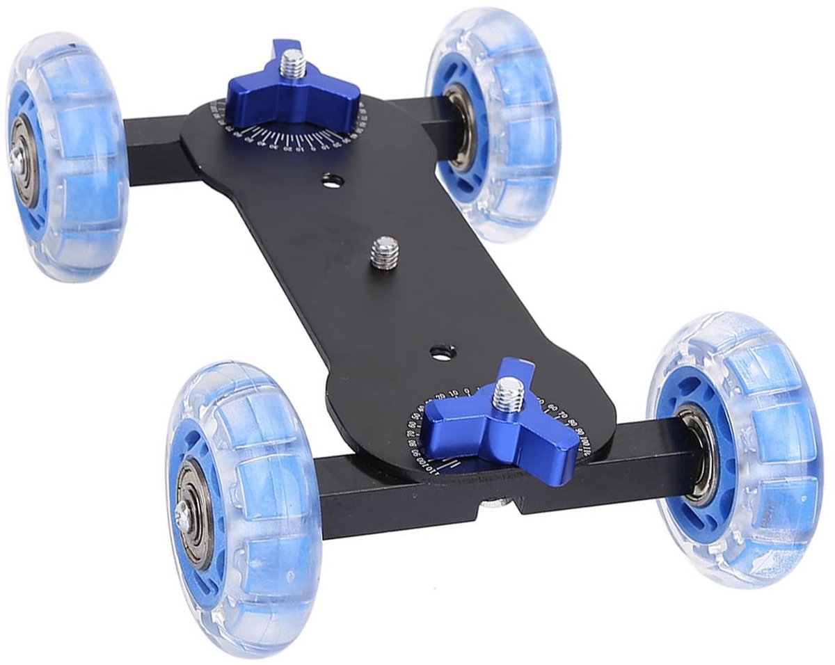Dailygoods - Dailygoody - Camera Dolly Skater - Mini Desktop Slider - Lichtgewicht en duurzaam - Tot 10 kg belasting - Geschikt voor DSLR-camcorders - Geanodiseerd...