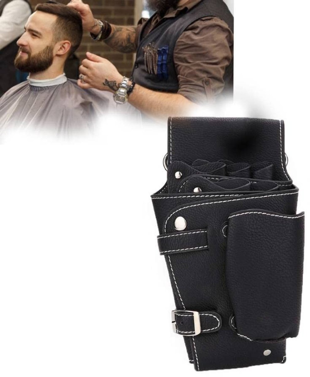 Dailygoods - Dailygoody - Kappertas - Schaarzak holster - Duurzaam PU-leer - Grote capaciteit - Praktische opbergtas - Geschikt voor kappers - Professioneel ontwer