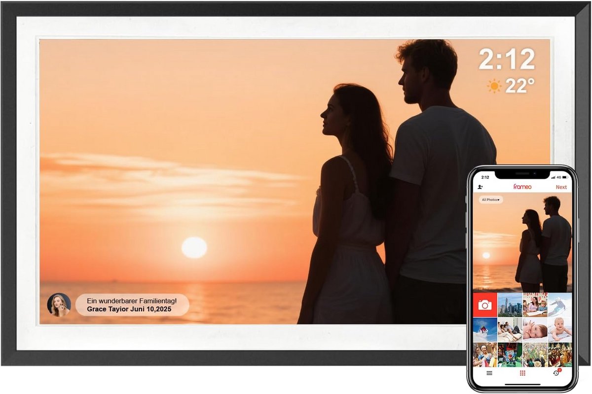 Digitale fotolijst - Fotolijstje met WiFi - Touchscreen - 10.1 inch - Smart