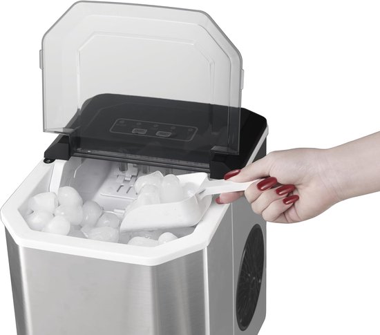IJsmachine - IJsblokjesmaker - Drankjes Koelen - 2 IJsmaten - 12 kg per dag - Zilver — afbeelding 2