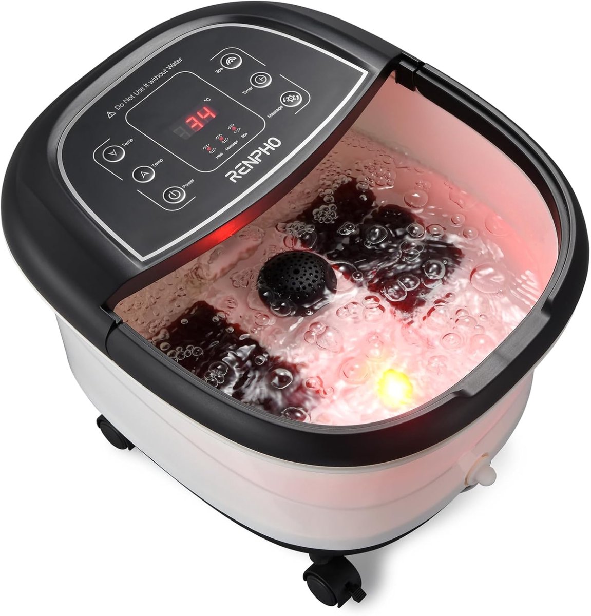 Renpho Foot Spa Bath Massager Pro – Voetbad Massager met Warmte en Bubbelmassage – Timer - Zwart