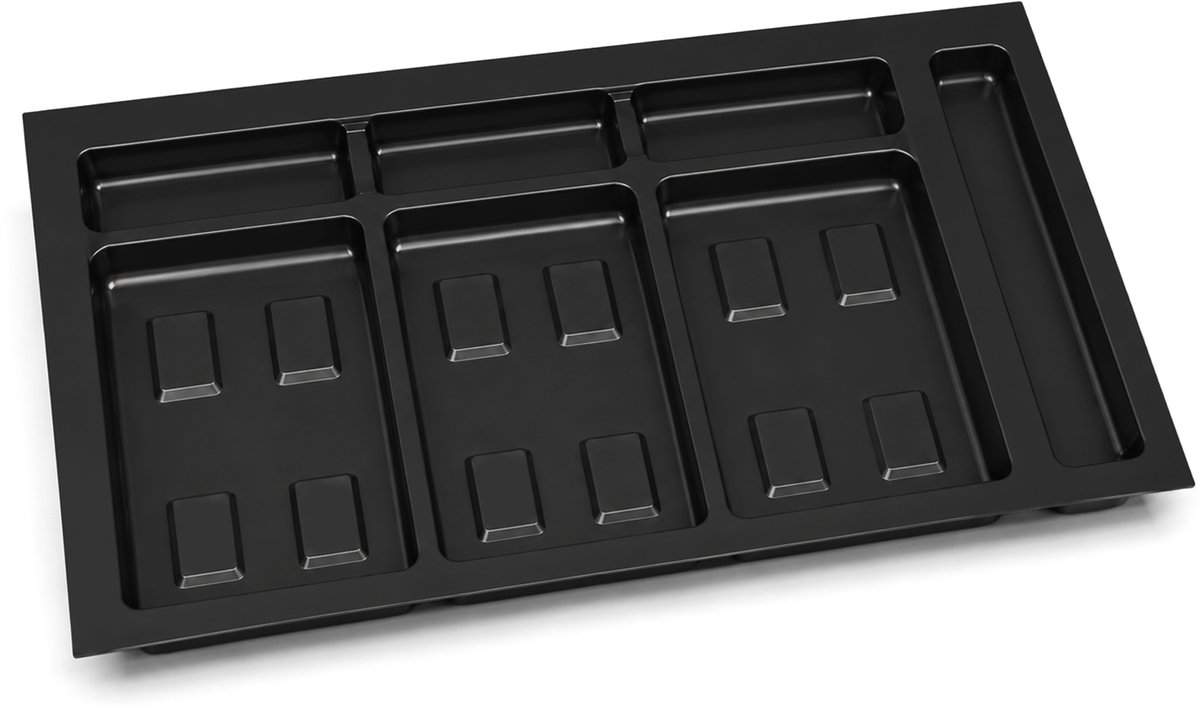Emuca basis voor Recycle keukenladebakjes, 2 vakken, module 700mm, Plastic Antracietgrijs