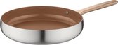 BergHOFF Home Koekenpan Ø 28 cm - PFAS-Vrije Antikleefpan– RVS Braadpan – Keramische Anti-Aanbaklaag Bakpan – Geschikt voor Inductie, Gas, Elektrisch en Keramisch – Ovenbestendige Biefstukpan tot 230 °C – Warm Blush