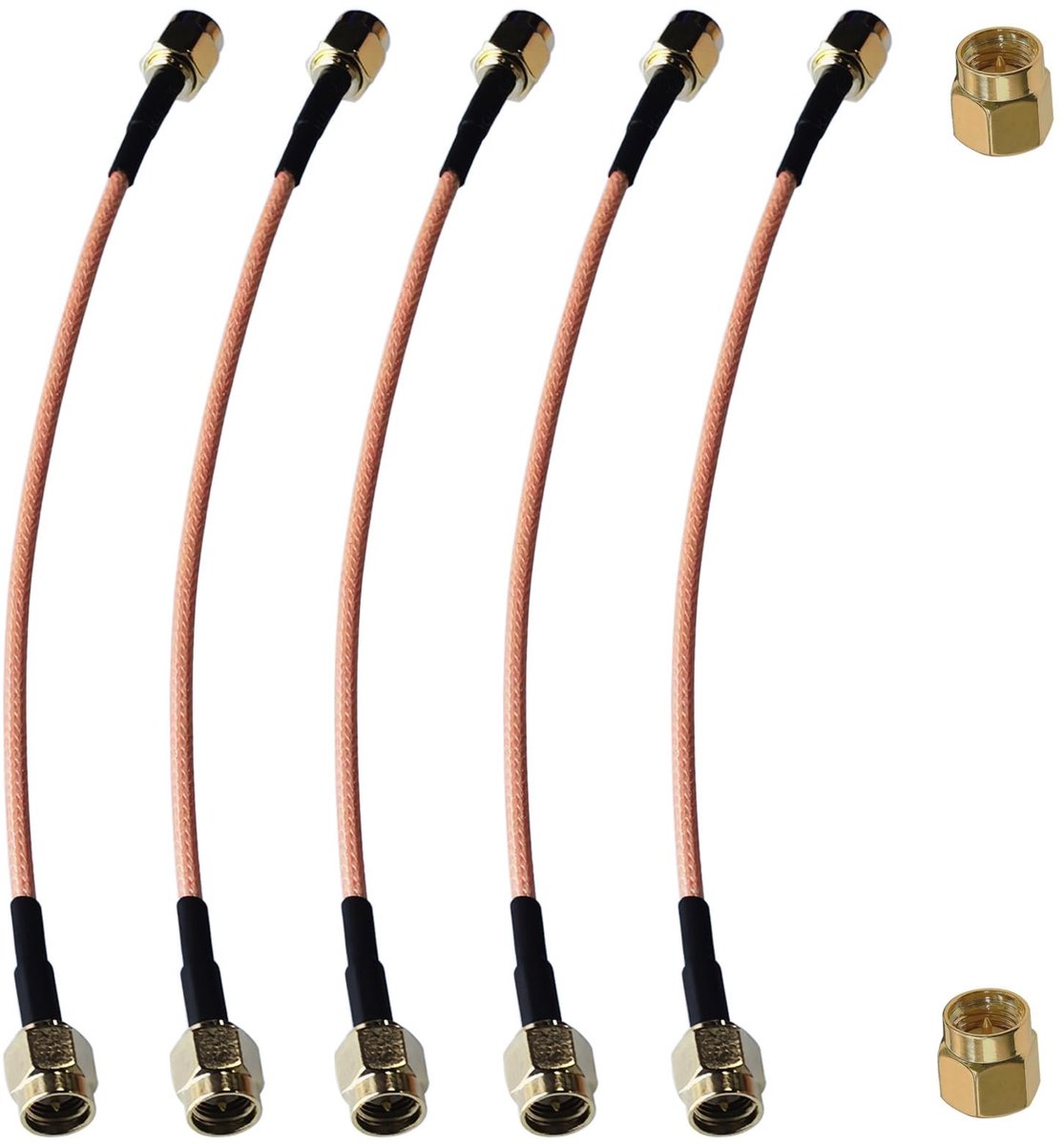 Dailygoods - Cosensi - Dailygoods - 5 Stuks SMA Stekker naar Stekker RG316 Coaxkabel 15 cm