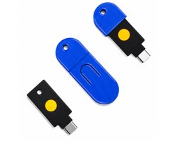 Alvora Sleutelhanger Beschermhoes – Geschikt voor YubiKey 5C NFC – USB-C Opbergcase met Sluitkap – Blauw