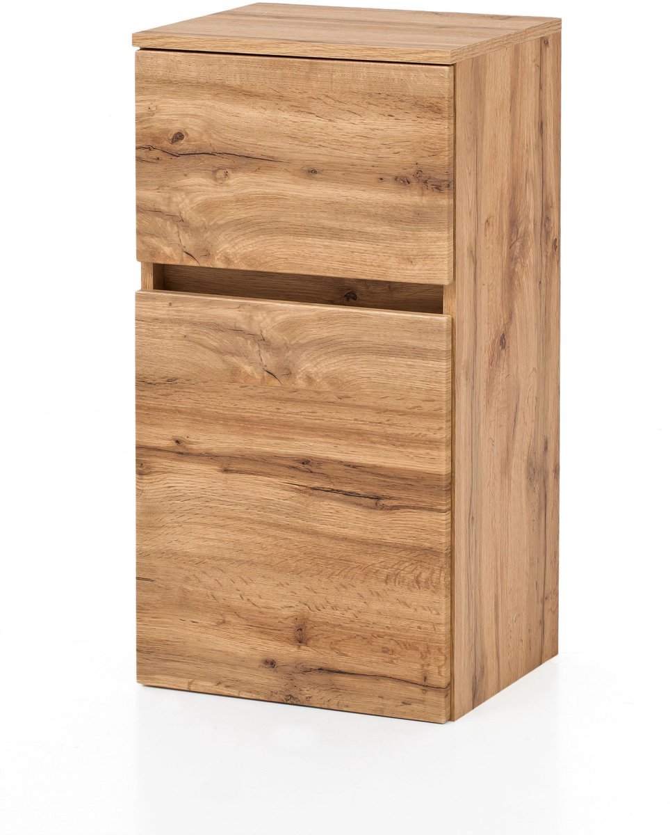 Badkamerkastje Kornel 40cm 1 deur & 1 lade - eik - Held - Smalle kasten - Bruin - Spaanplaat - Smalle kasten -
