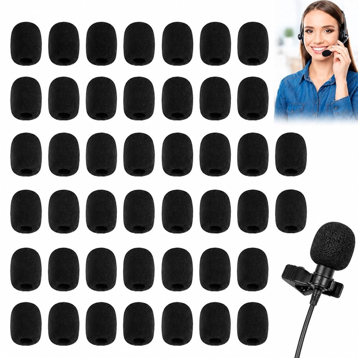 Dailygoods - Set van 40 Microfoon Covers voor Geluidsbescherming