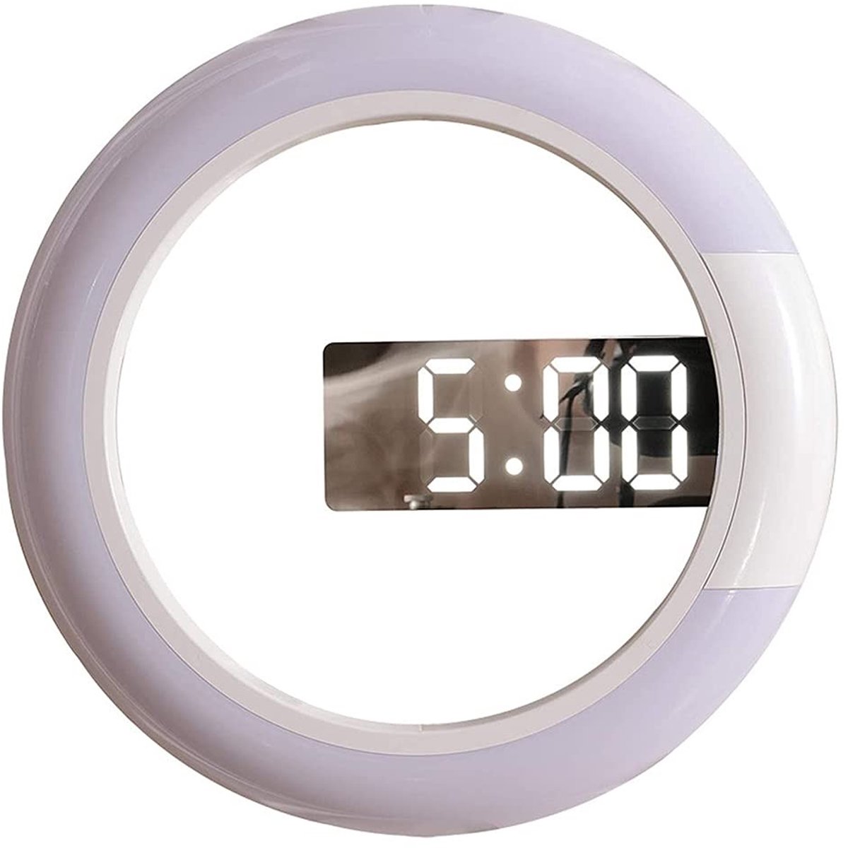 Dailygoods - Dailygoody - 12 inch wandklok - LED-spiegel klok - Multifunctioneel ontwerp - Zwart - Digitale wandklok - Creatieve klok met afstandsbediening - Gesch...