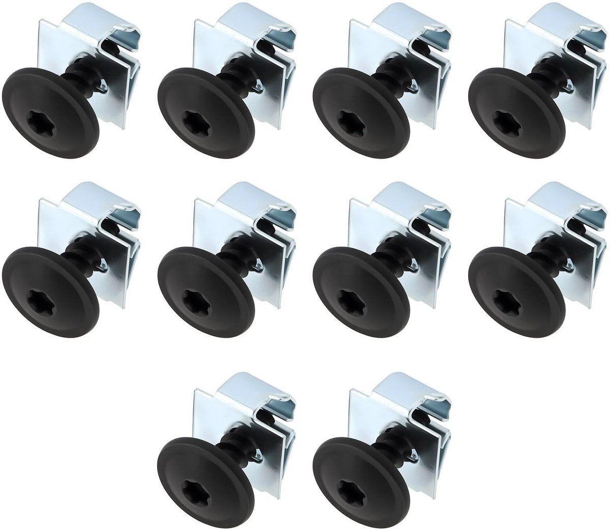 Dailygoods - Dailygoody - Veermoer Torx-Schroeven - Vervangingsschroeven voor Audi - Metaal - Geschikt voor stoelbodembescherming - Zwart/Zilver - 20 stuks