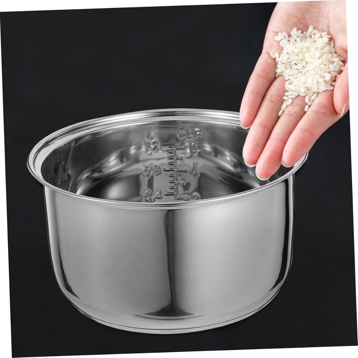 Rice cooker liner inner pan for rice cooker electric rice cooker inner pan electric hob replacement inner bowl stainless steel rice cooker liner Stainless Steel Silver thumbnail 3