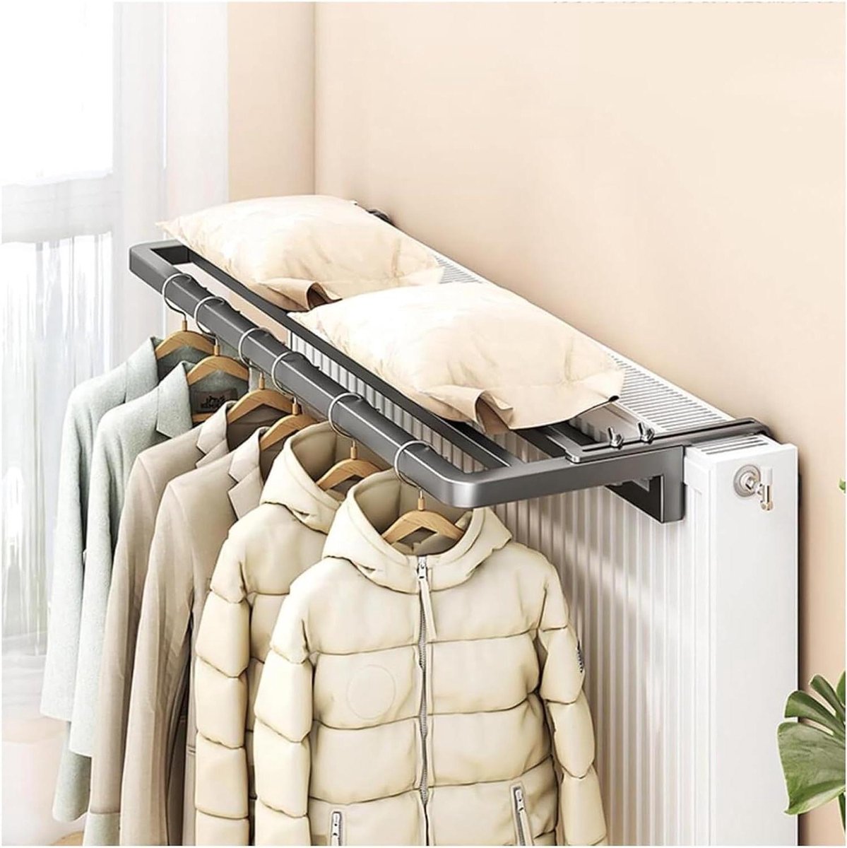 Verstelbaar droogrek - Kledingdroger radiator - Efficiënt kleding drogen - 3 stangen 50 kg