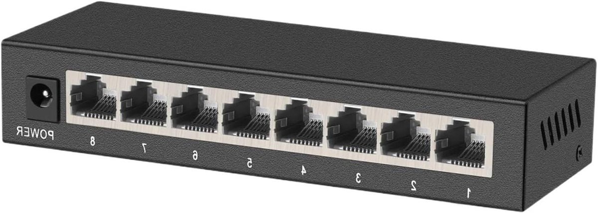 Netwerk Switch - Ethernet Hub - Apparaten Verbinden - 8 Poorts Gigabit - 1000 Mbps - Zwart