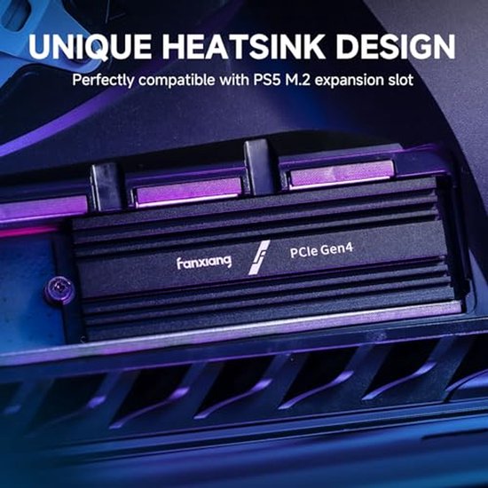 2TB NVMe SSD met Heatsink - M.2 PCIe Gen4x4 Gaming Solid State Drive - 6300MB/s Lezen, 3100MB/s Schrijven - QLC Harde Schijf voor Gegevensoverdracht — afbeelding 4
