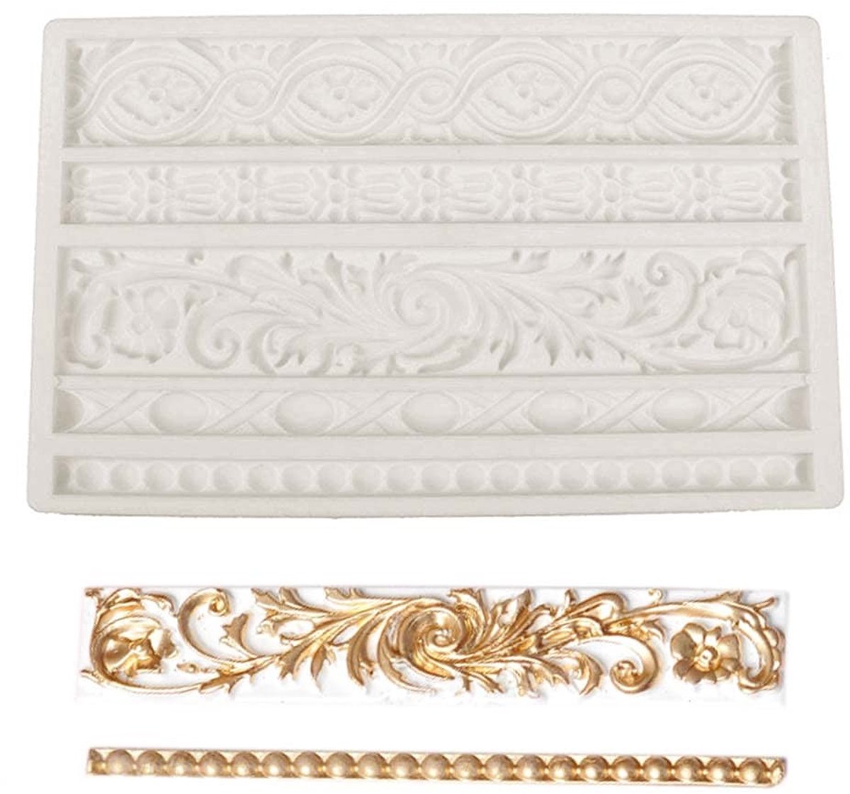 MTTproducts- Siliconen Mold - Fondant Mal - Barokke Stijl - Taartdecoratie - Sieraden - Klei Projecten - Stevige en Flexibele Materiaal - Taartvorm