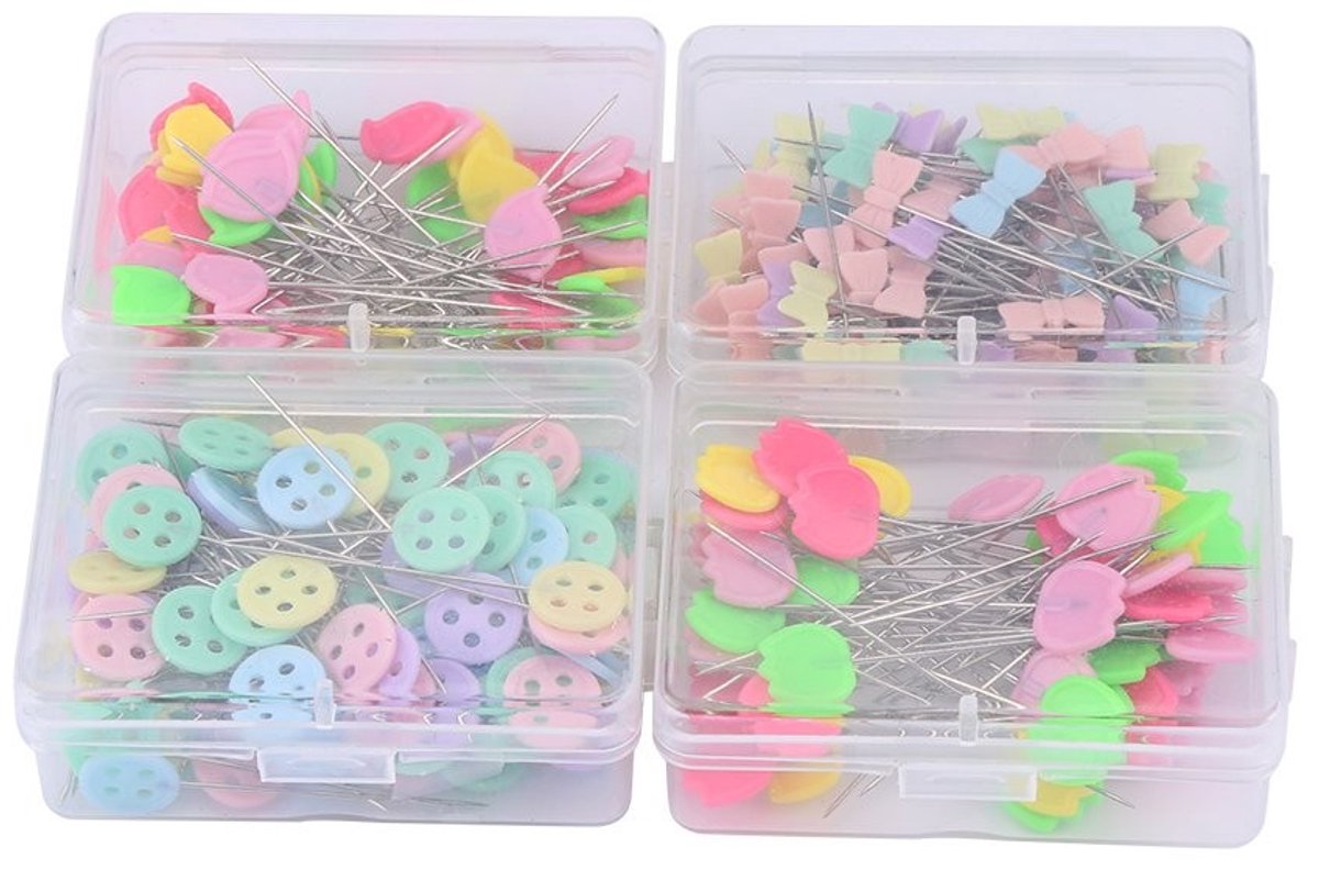 MTTproducts- Glazen Naalden 300 Stuks - Platte Hoofdspelden - Naaien/Quilten - DIY Naalden - Herbruikbaar - Plastic Verpakking