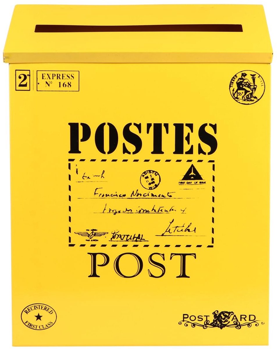 MTTproducts- Brievenbus Vintage Design - Antieke Brievenbus - Wandmontage - Duurzaam IJzer - Ornament - Geschikt voor Bruiloftskaarten - Postbus