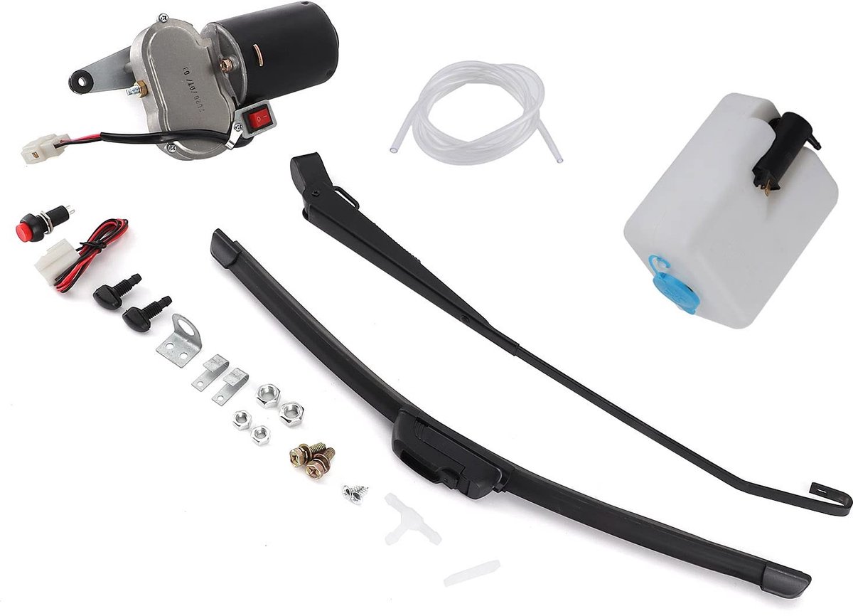 NTH products - Ruitenwisserset - Universele ruitenwissermotor - Geschikt voor boot en mountainbike - 12 Volt - Krachtige prestaties - Ideaal voor buiten...