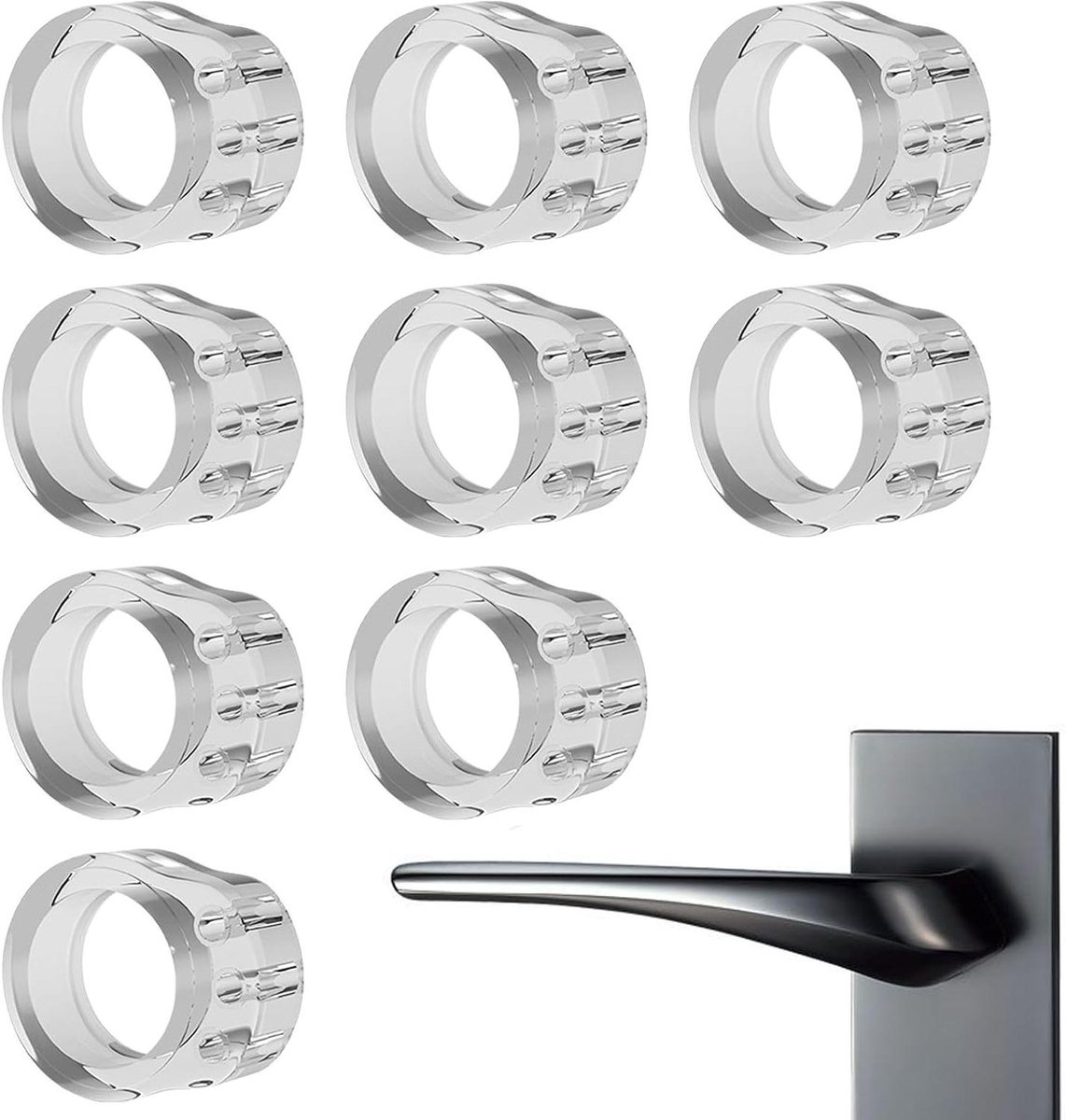 Deurstopper Muurbeschermer - Deurkruk Stopper - Muren Beschermen - Zonder Boren - 9 stuks - Transparant