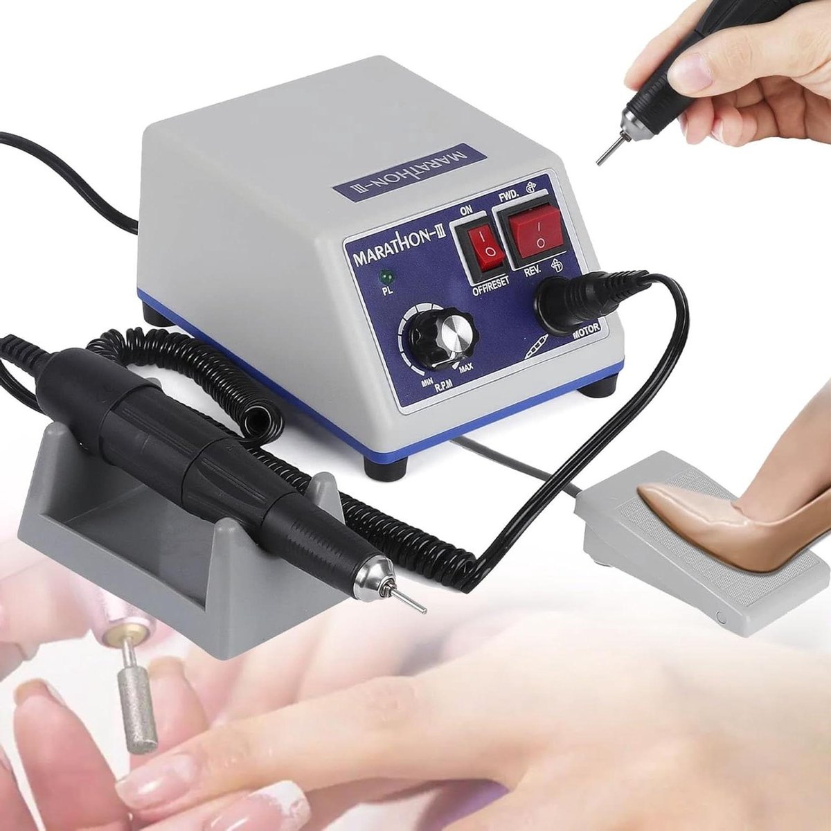 Polijstmachine Micromotor - Handgereedschap Frees - Precisie Bewerking - Traploze Snelheidsregeling - 0-35000 Tpm - Zwart