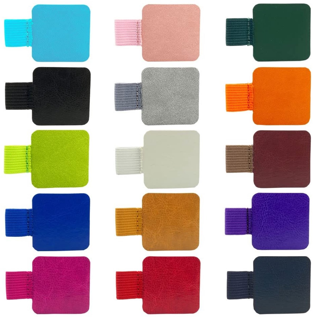 Cosensi- Pennenhouder 15-delig - PU-lederen lusclip - Elastische penring - Bureau accessoires - Sterke lijm - Levende kleuren - Penhouder