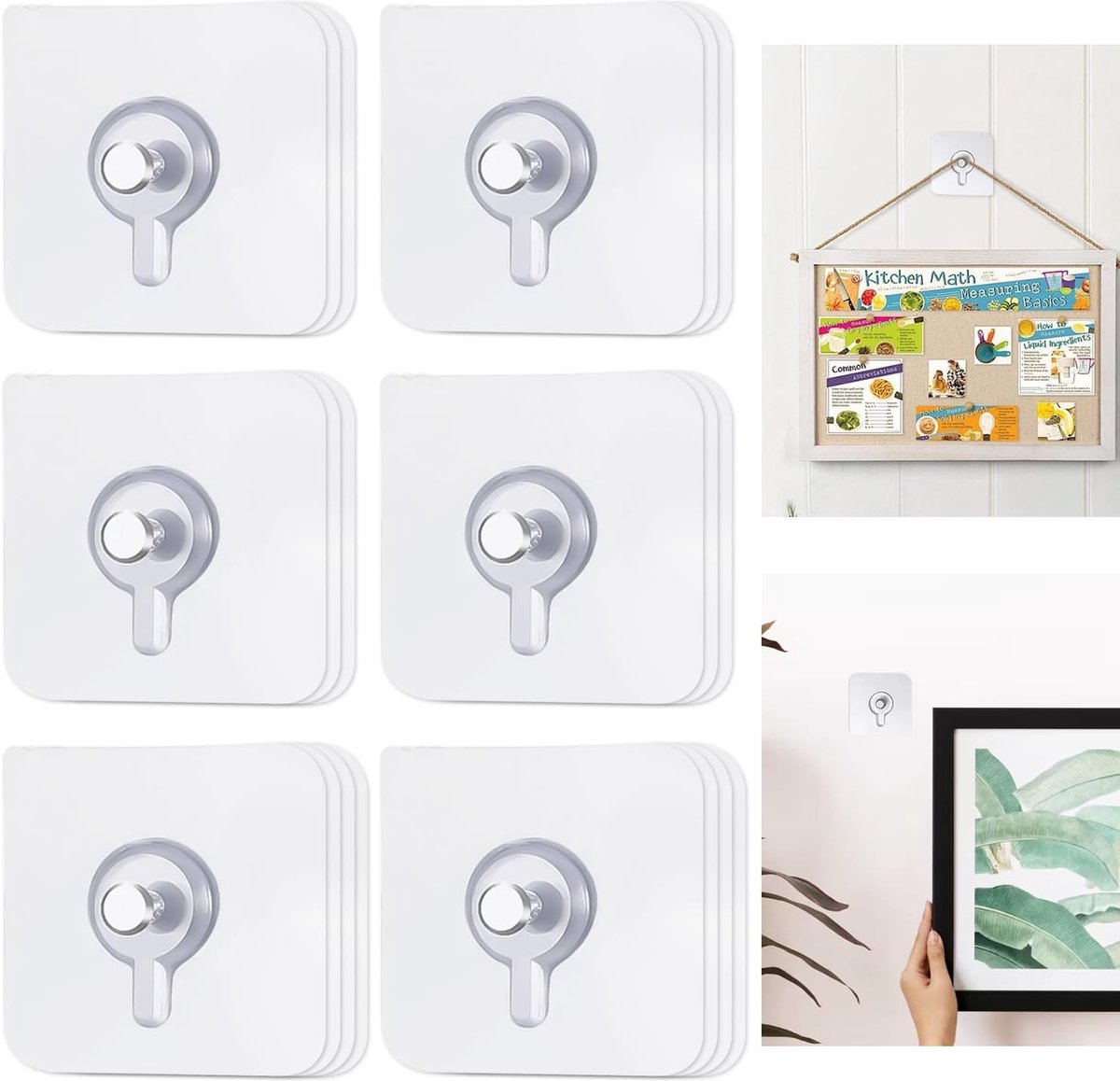Cosensi- Fotohaak 20 Stuks - Zelfklevend - Transparant - Voor Foto's/Posters - Geen Boren - Roestvrij Staal - Geschikt voor Tegels/Wooden Panels - Adhesive Hooks