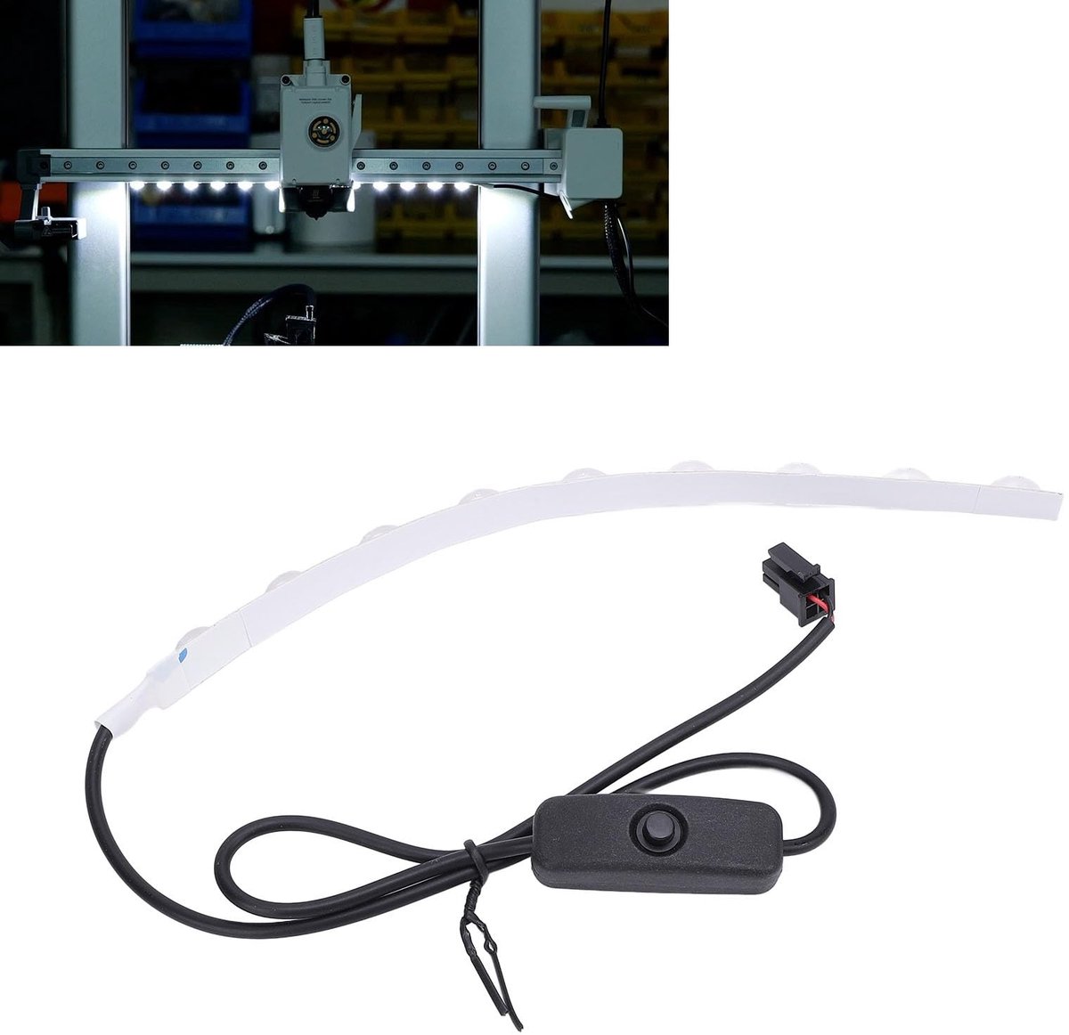 Cosensi- LED-lichtstripset Hoge Helderheid - 3D-printeraccessoire - Hittebestendig - Eenvoudig te Installeren - Ultradun Ontwerp - Verbeterde Verlichting - Verlichtingsstrip