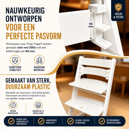 Babyset adapter voor oudere modellen van de Tripp Trapp-stoel, geproduceerd vóór 2003 - Zwart - V2 - Makkelijke bevestiging — afbeelding 3