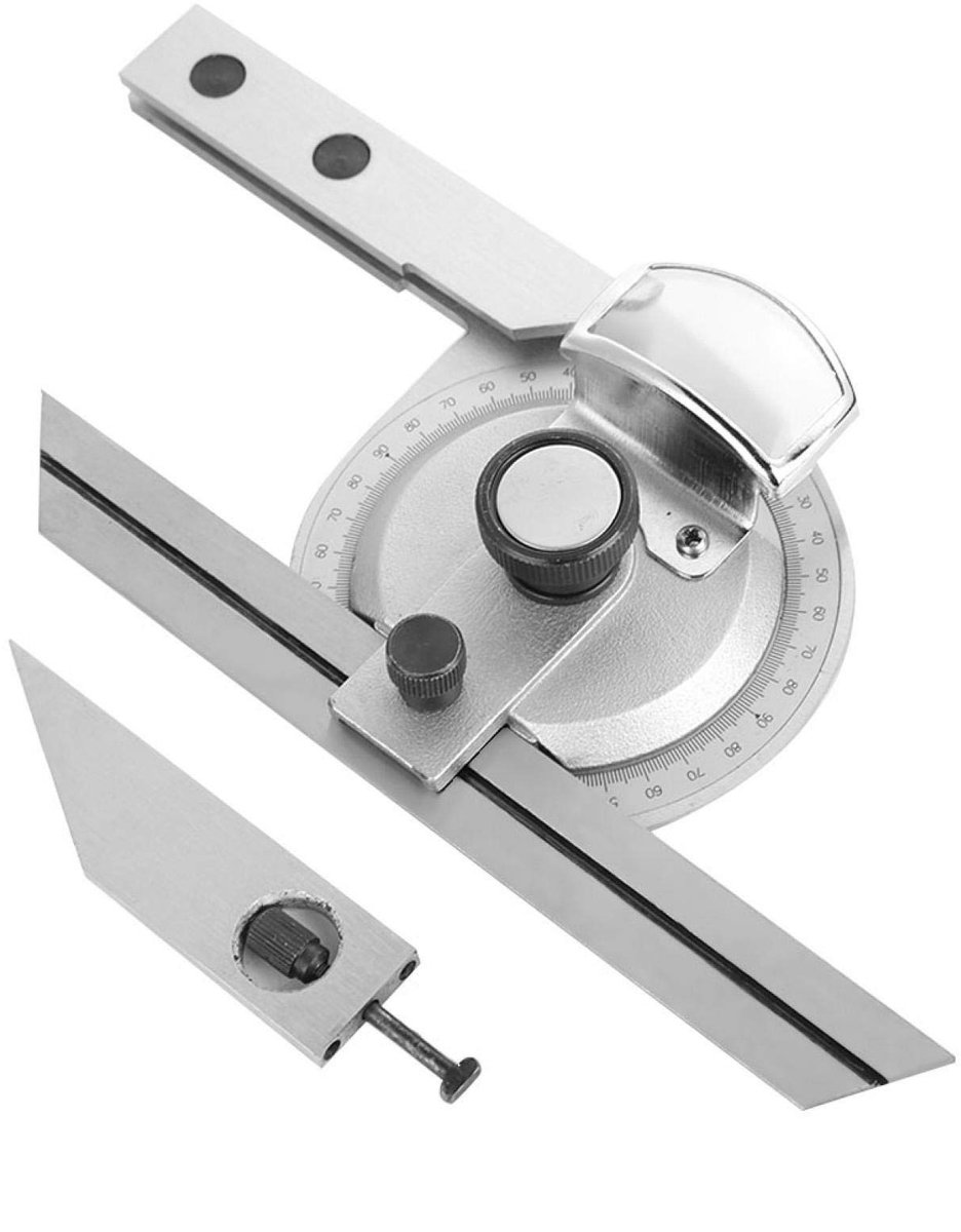 Cosensi- Gradenboog 360 Graden - Digitale Hoekmeter - Goniometer met Vergrootglas - Lasergravering - Robuust Staal - Nauwkeurigheid 3