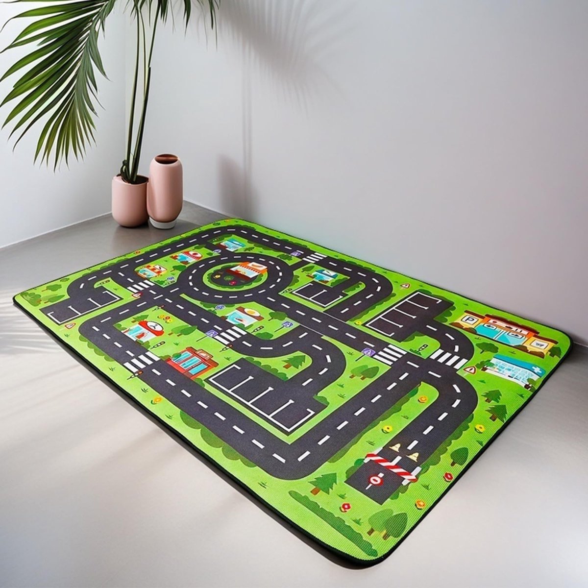 Cosensi- Speelmat 80 x 120 cm - Autobaanmat - Antislip - Duurzaam - Speelmat voor kinderen - Niet giftig/BPA-vrij