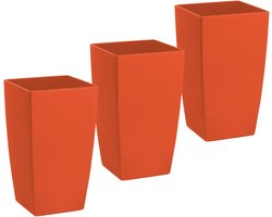 Langwerpige rechthoekige bloempot van kunststof, decoratief, 26 cm hoog