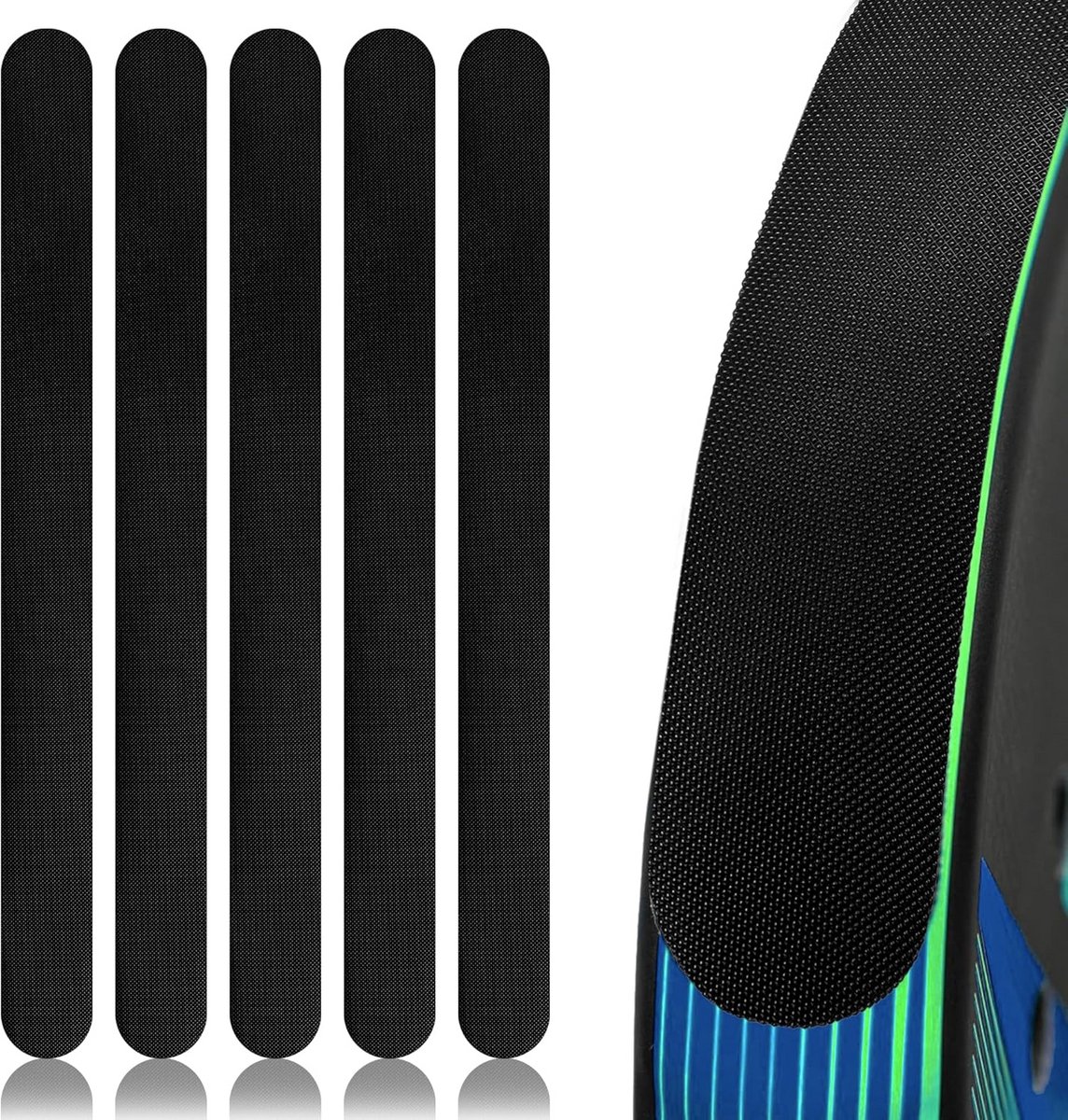 Padel Racket Randbeschermers Set - Zwart - Stevige Bescherming tegen Krassen en Stoten