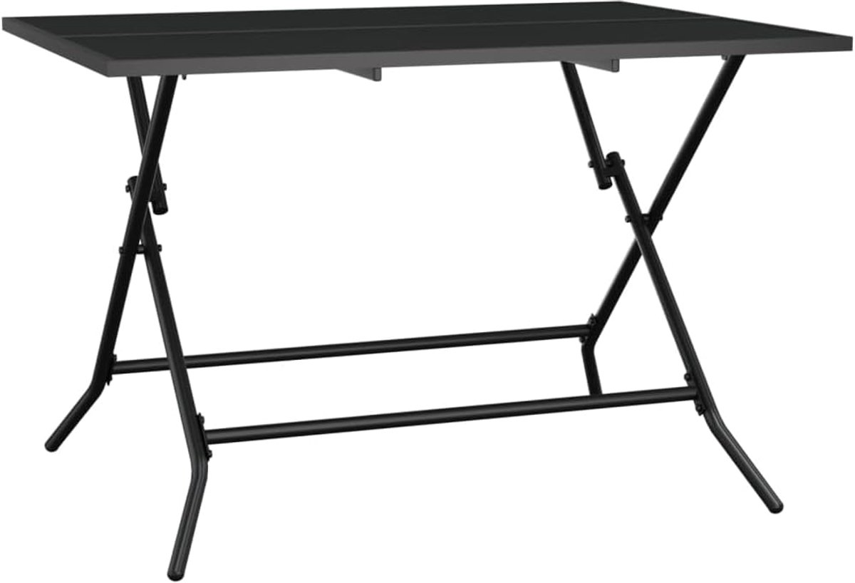 Inklapbare Tuintafel 110x80x72 cm Antraciet Staal Mesh - Tuinmeubilair voor Buiten