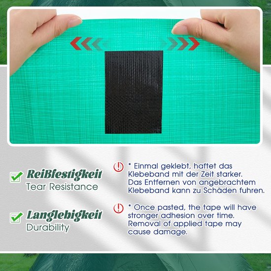 Waterdichte Reparatietape voor PE-zeilen en Dekzeilen - Sterke Zelfklevende Zwarte Buitenband — afbeelding 4