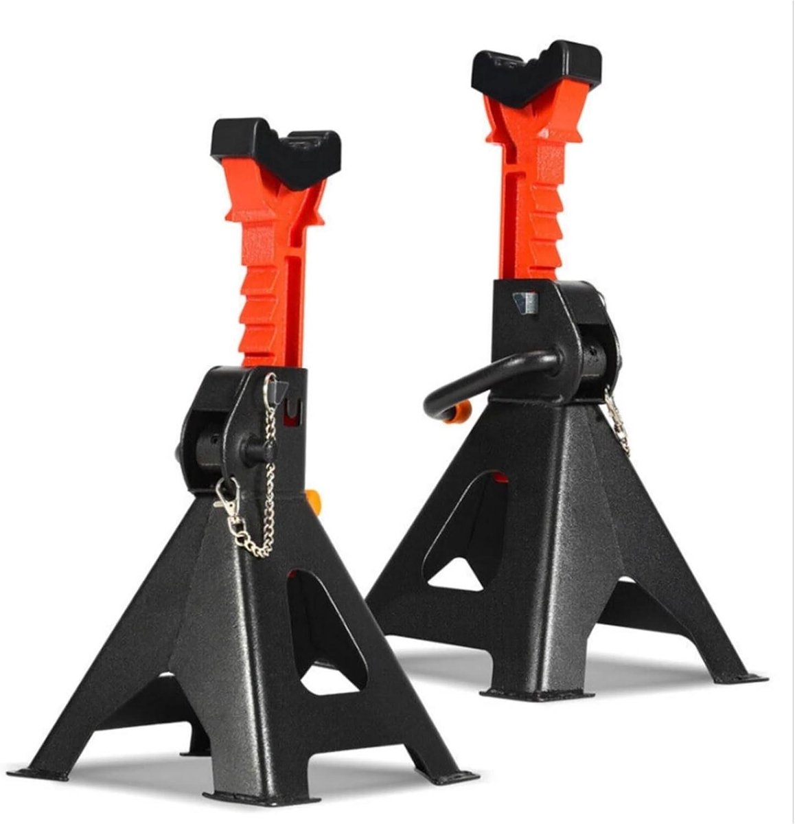 Schaarkrik Set - Auto Kriksteunen - Onderstel Reparatie - Dubbel Veiligheidsmechanisme - Max 6 Ton - Zwart Rood