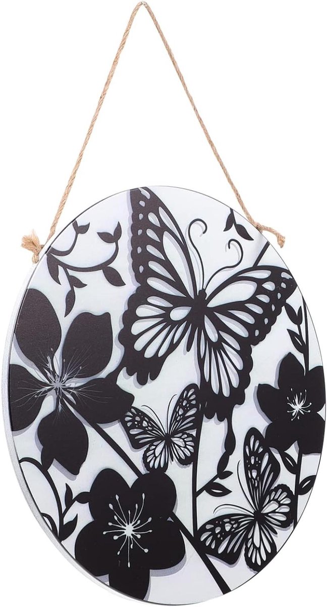 Smeedijzeren Deurplaat - Welkomstbord Decoratief - Huis Decoratie - Vlinderdecoratie - 30x30cm - Zwart