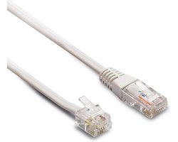 METRONIC 395227 telefoonkabel RJ45/RJ11 mannelijk/mannelijk, 3 m, voor modem/router/fax, compatibel met NF C15-100, wit