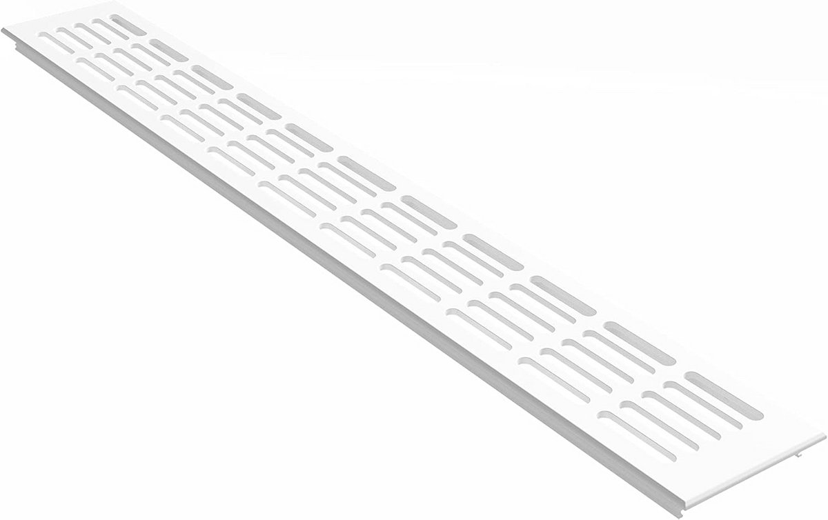 Aluminium Ventilatie Rooster Wit RAL9016 - 80mm Breed - Diverse Lengtes