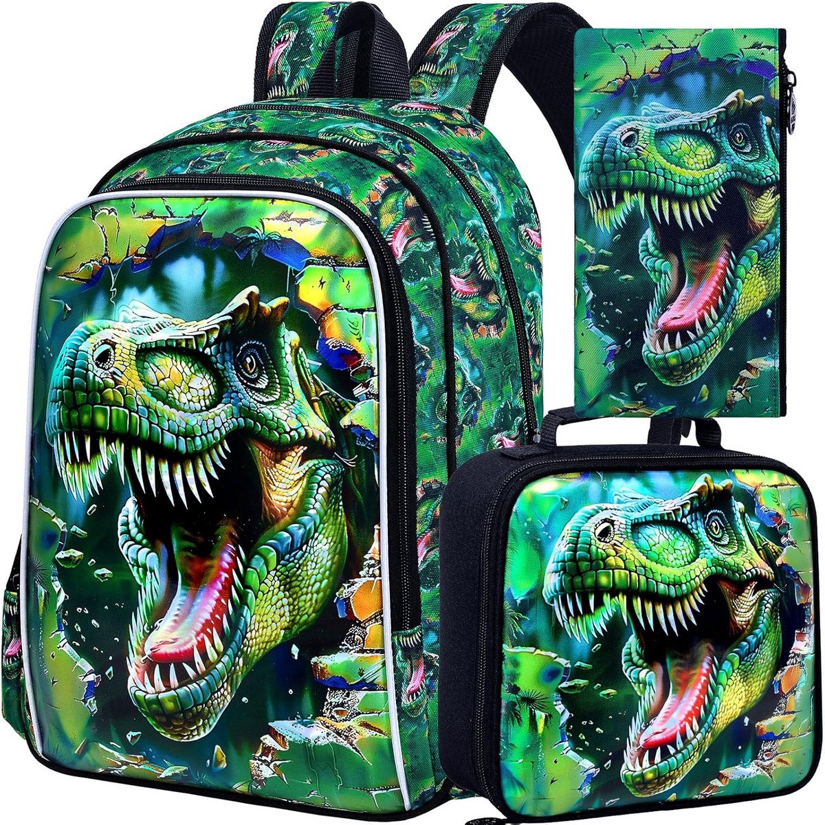 3-Pack Kinderrugzak Schooltas Meisjes Jongens - 16,5 Inch Basisschool Rugzakken Inclusief Lunchtas