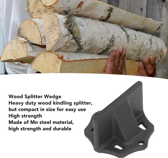 Hout kloofwig - Kloofbeitel - Haardhout maken - Veilig ontwerp - 13x8cm - Metaal — afbeelding 5