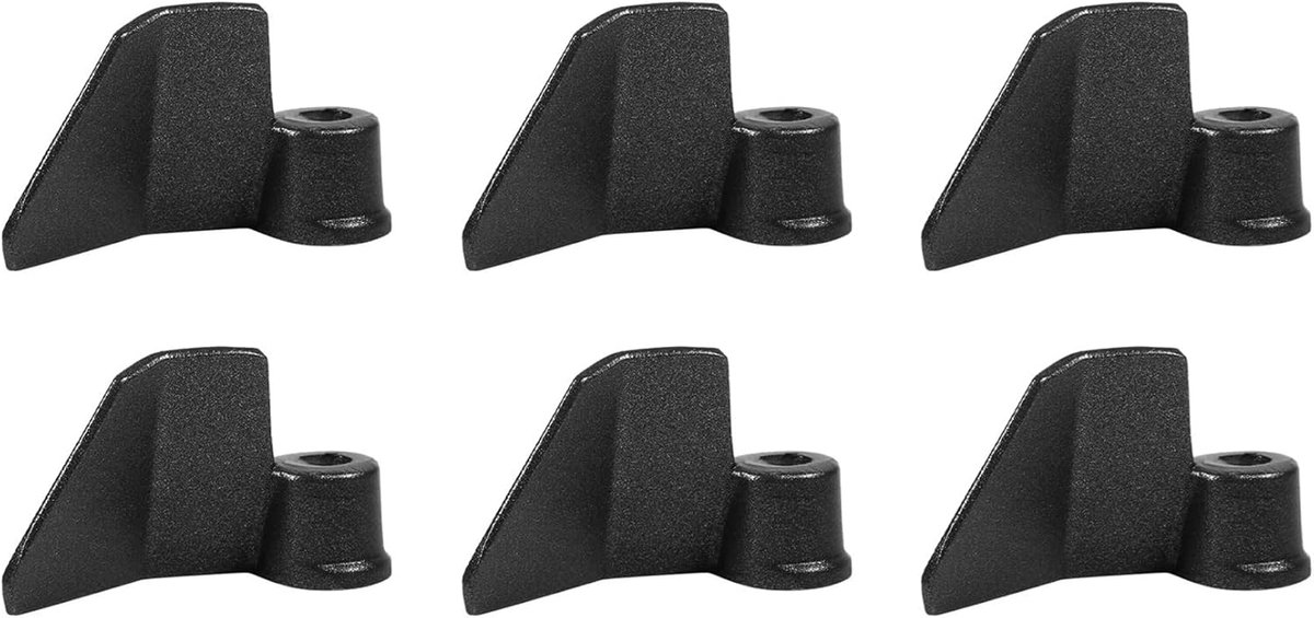 Broodbakmachine Peddels - Kneedhaken Kneedmes - Zelf Brood Bakken - Antiaanbaklaag - 6 Stuks - Zwart
