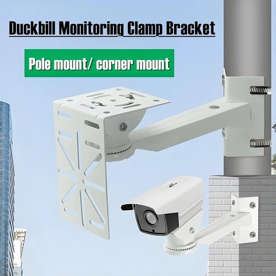 Verstelbare Staunsteun - Camera Beugel - Buiten Camera - Snelle Installatie - 30 x 10 x 8 cm - Wit — afbeelding 2