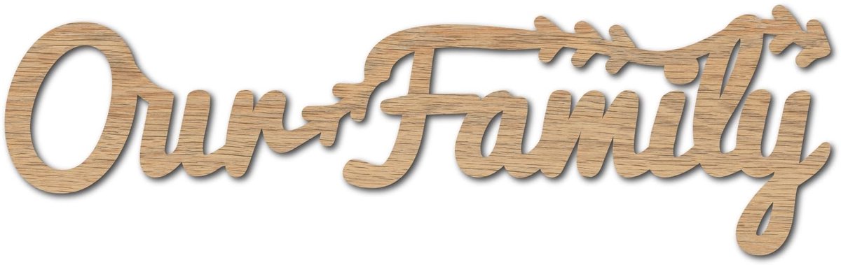 Dailygoody - Houten Brief Teken - Muur Decoratie - Onvoltooid - Onze familie pijl - DIY Ambachten - Geschikt voor Thuis - 30 x 10 cm