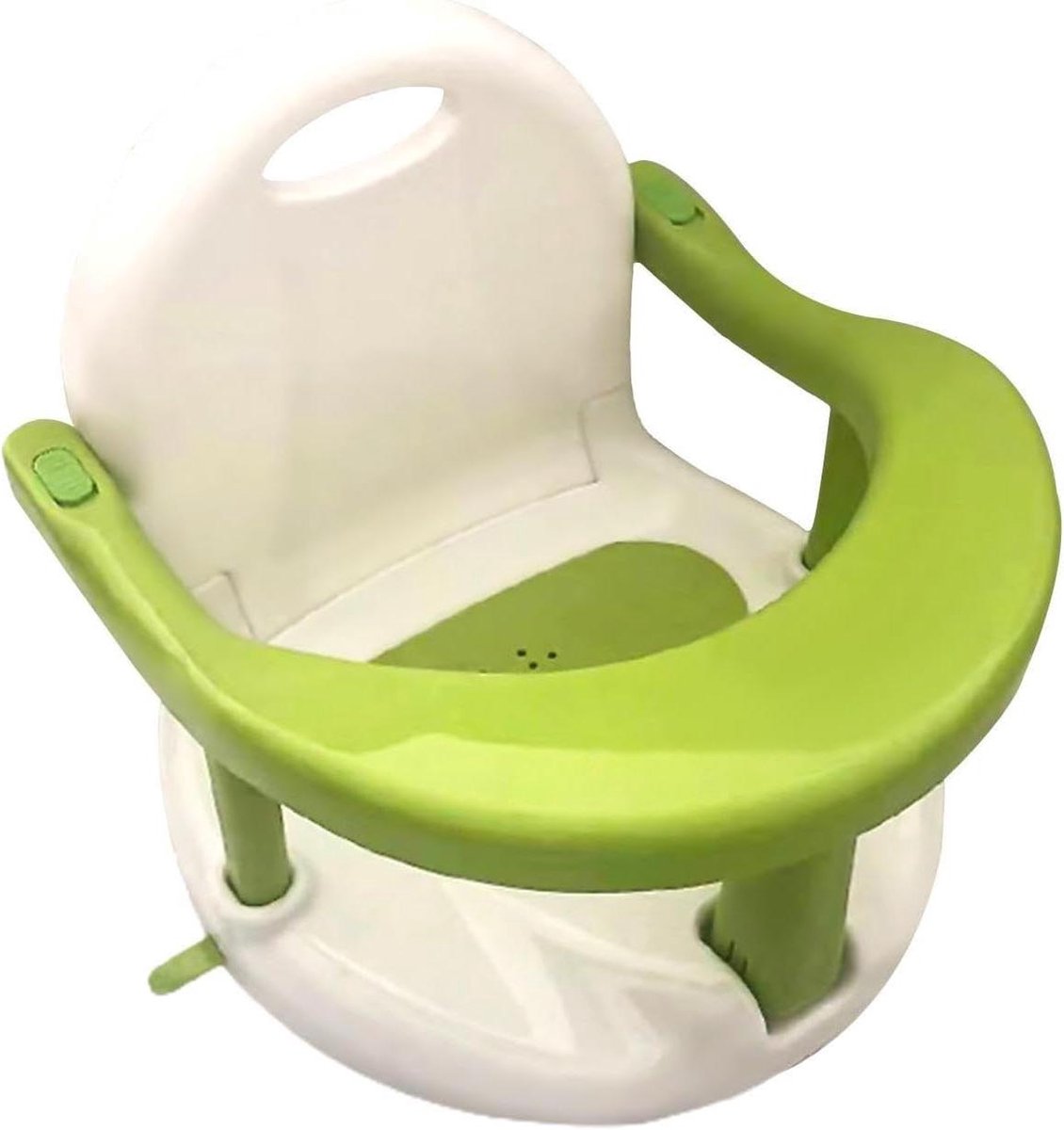 Baby Badstoel - Kinderbadje Stoel - Veilig Baden - Met Rugleuning - 32 x 32 x 28 cm - Wit Groen