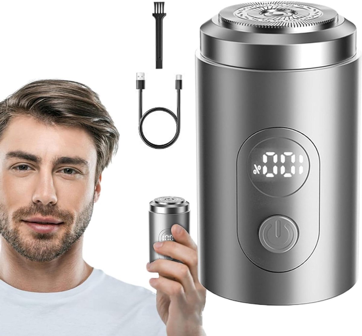Elektrisch Scheerapparaat - Scheerapparaat Heren - Baard Verzorgen - Drijvende Kop - 8.2 cm - Grijs