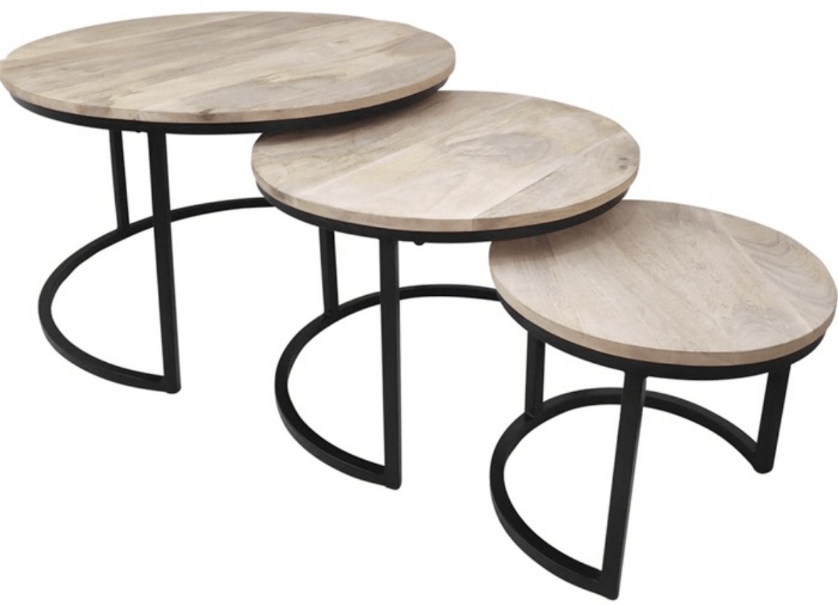 Lesli Living Jayden Wooden Side Tables - Set of 3