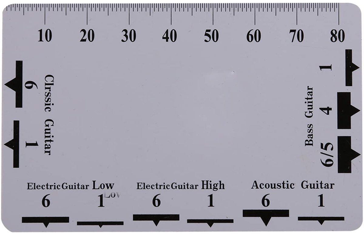 Dailygoody - Gitaar Hoogtemeter - String Action Gauge Ruler - 2 Stuks - Kunststof - Gitaar Set Up Tool - Geschikt voor Elektrische en Akoestische Gitaren