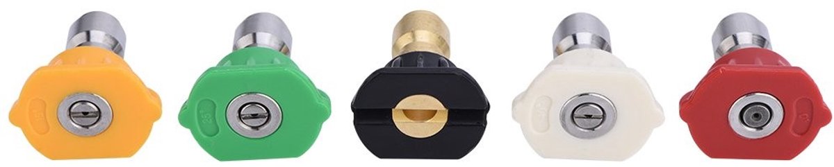 Dailygoody - Hogedrukspuit Doppen - 5 Stuks Nozzle Set - Voor Diverse Reinigingsklussen - Kleur Gevarieerd - Efficiënt en Praktisch - Geschikt vo