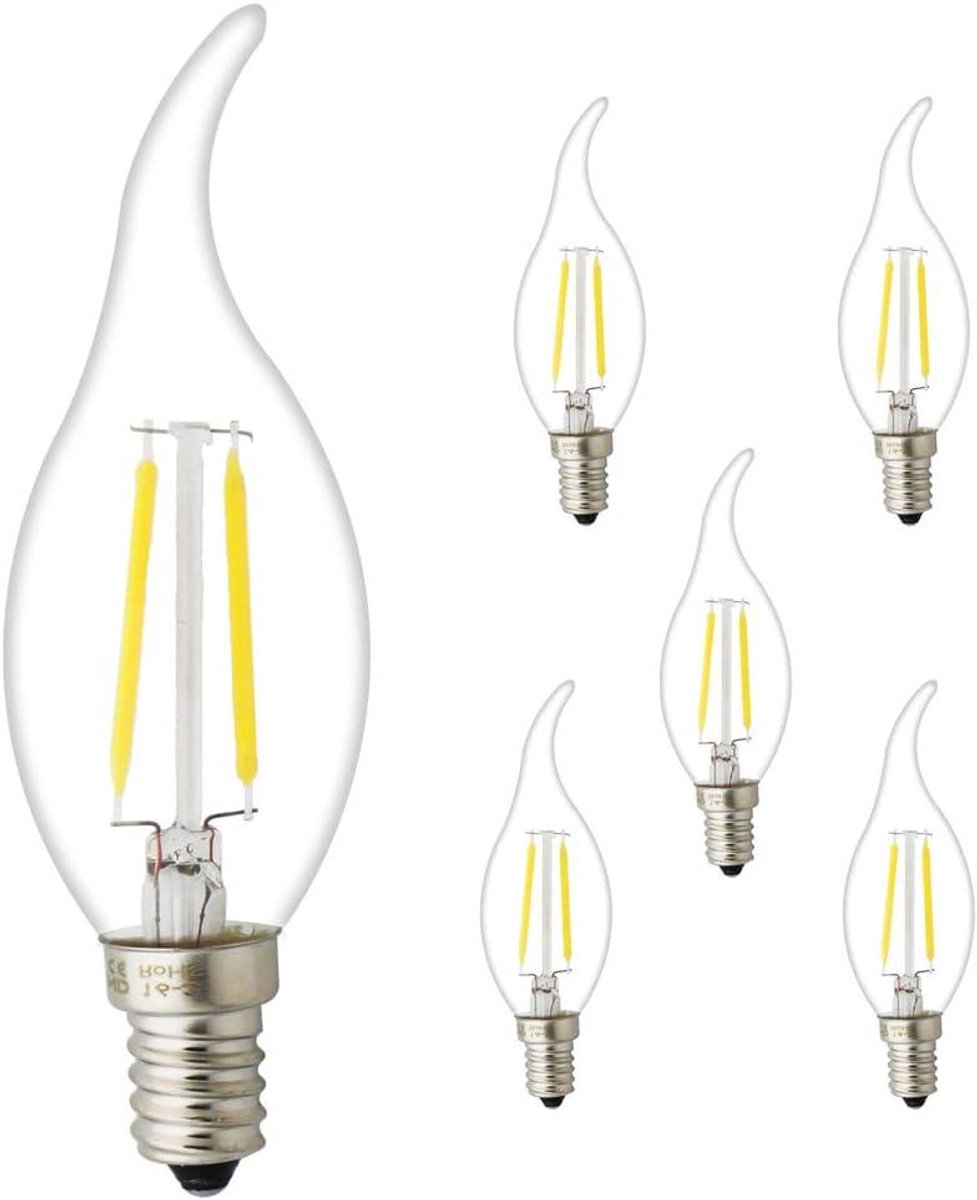 Gloeidraad LED lampen - Kaarslampen - Sfeerverlichting - Energiebesparend - 5 stuks - Warmwit