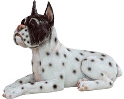 POCHY Tuin dier decoratie, realistische boxer hond beeldje hars hond sculptuur model standbeeld huiscollectie ornament, wit