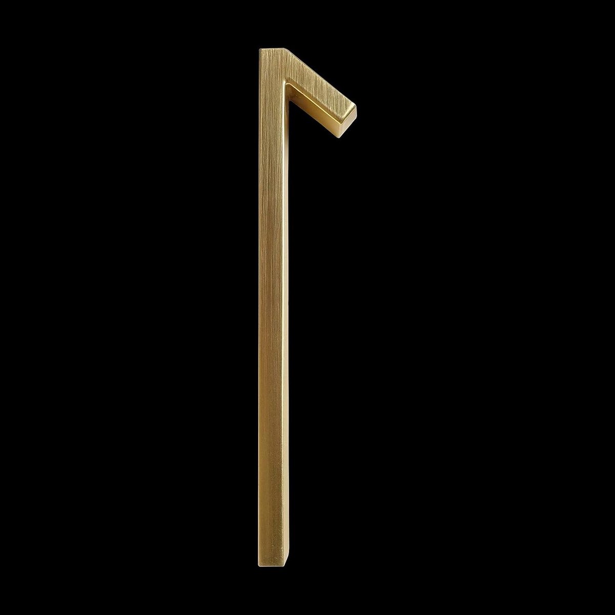 Huisnummer Goud - Adres Nummer - Huis Herkenning - Drijvend Modern Design - 125mm Hoog - Satijn Messing